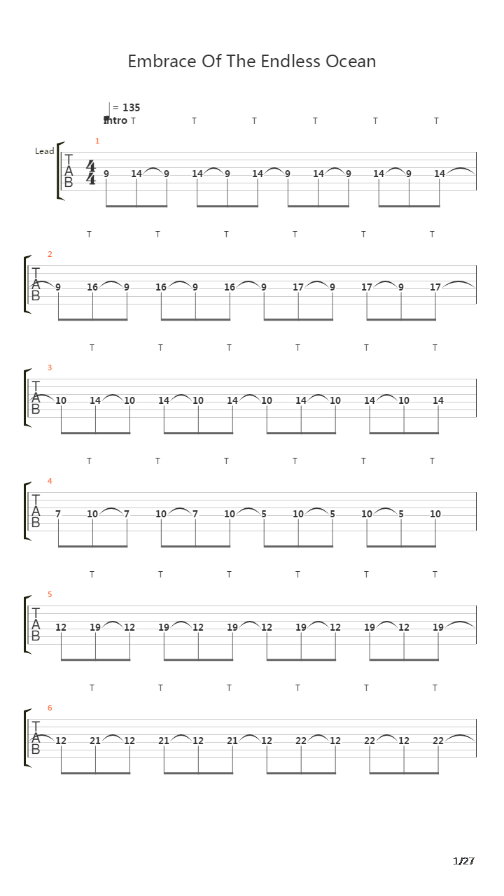 Embrace Of The Endless Ocean吉他谱