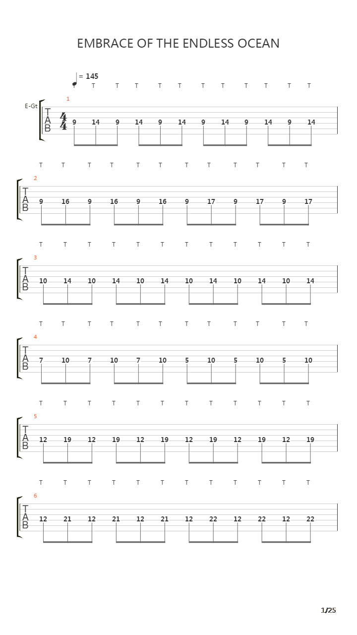 Embrace Of The Endless Ocean吉他谱