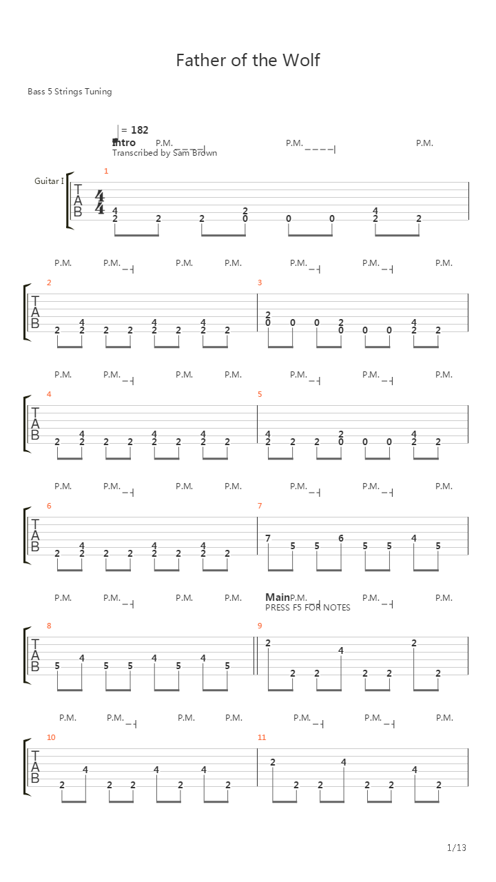 Father Of The Wolf吉他谱