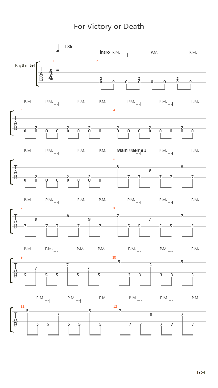 For Victory Or Death吉他谱