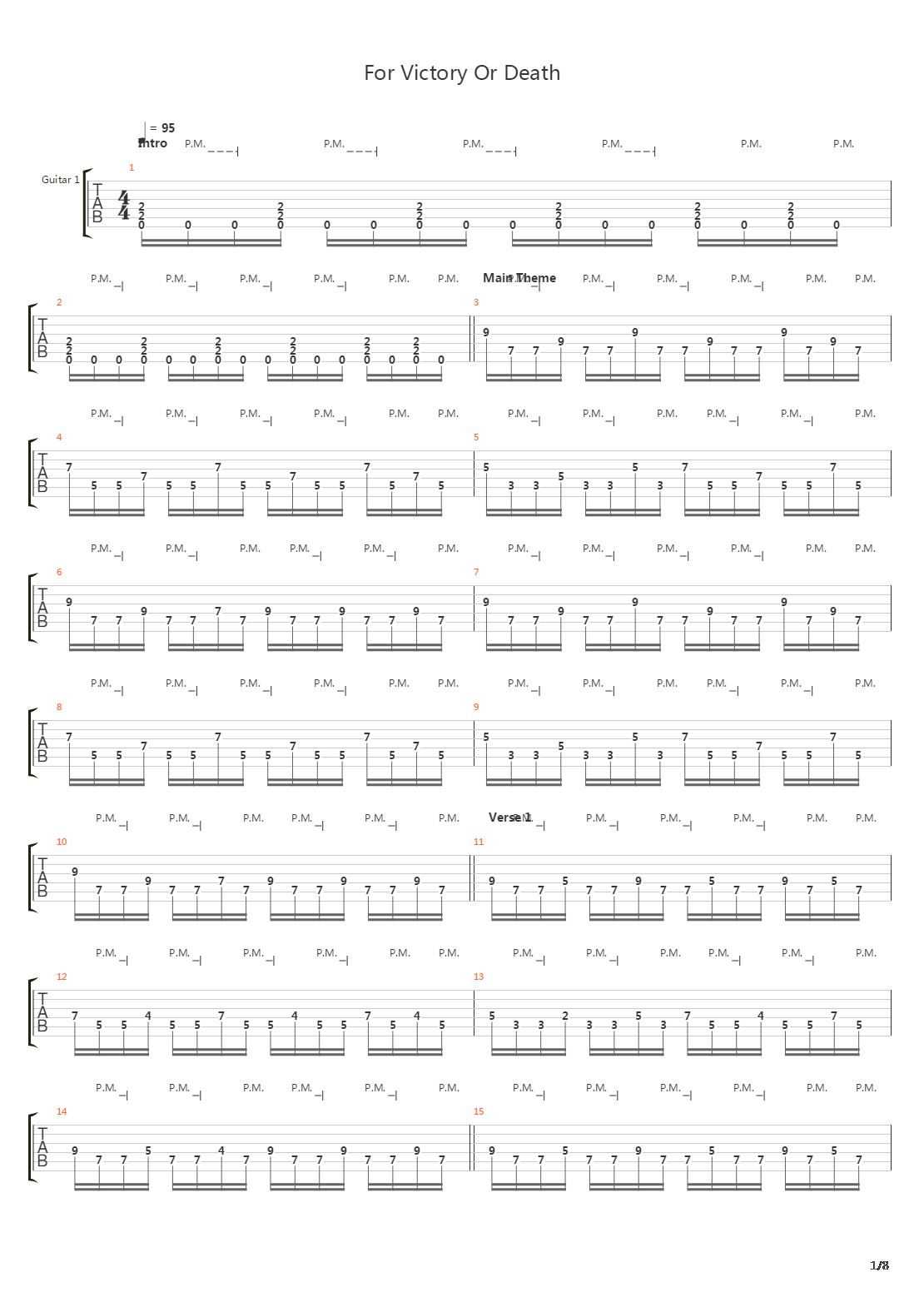 For Victory Or Death吉他谱