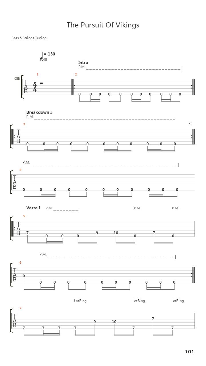 Persuit Of Vikings吉他谱