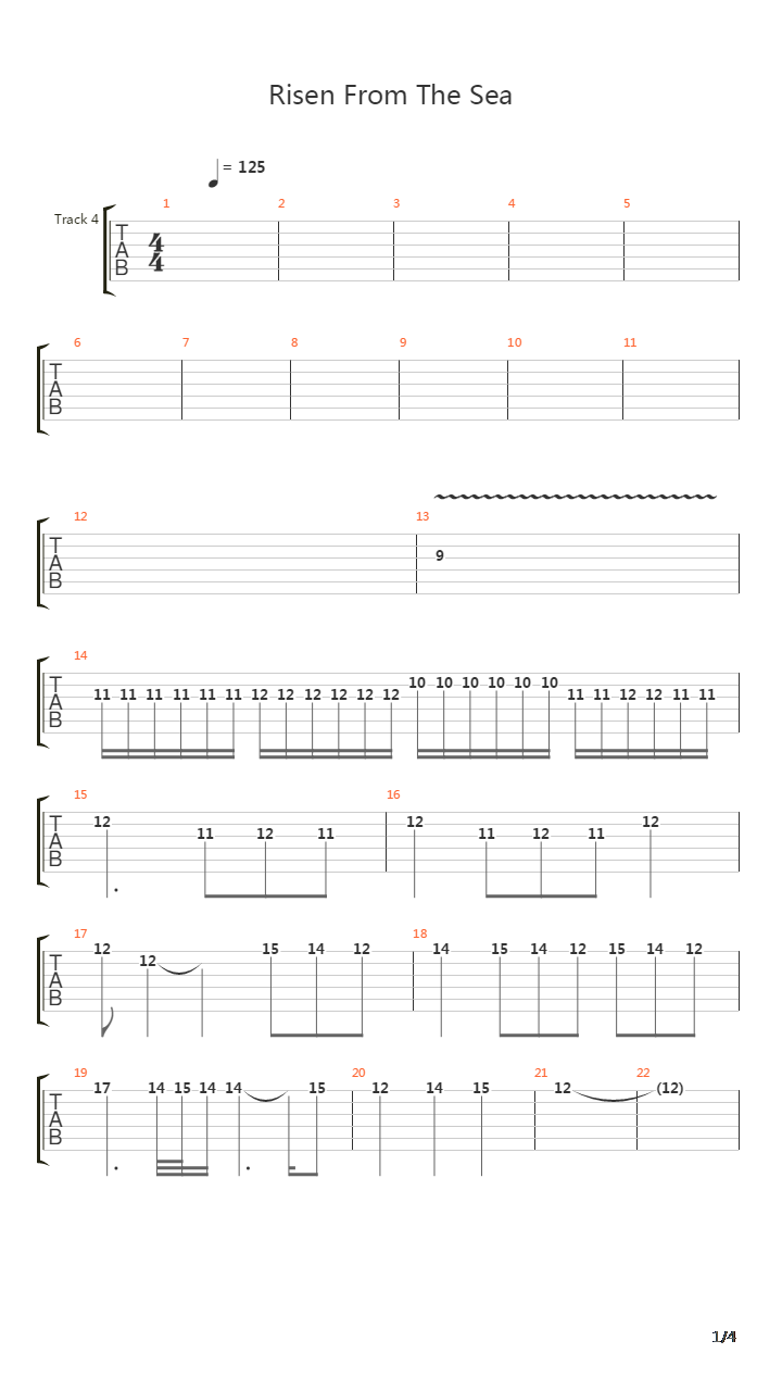 Risen From The Sea吉他谱