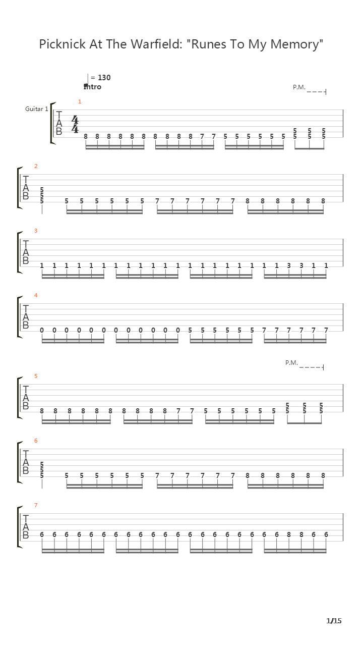 Runes To My Memory吉他谱