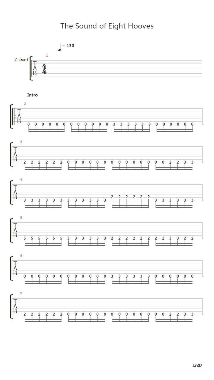 Sound Of Eight Hooves吉他谱