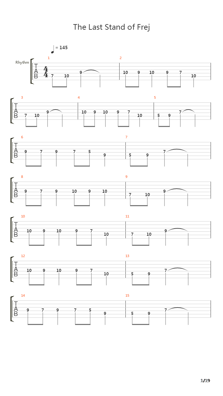 The Last Stand Of Frej吉他谱