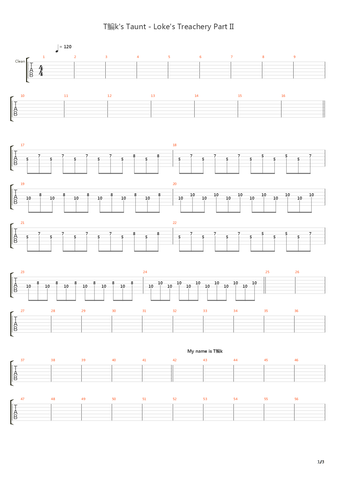 Tocks Taunt - Lokes Treachery Part Ii吉他谱