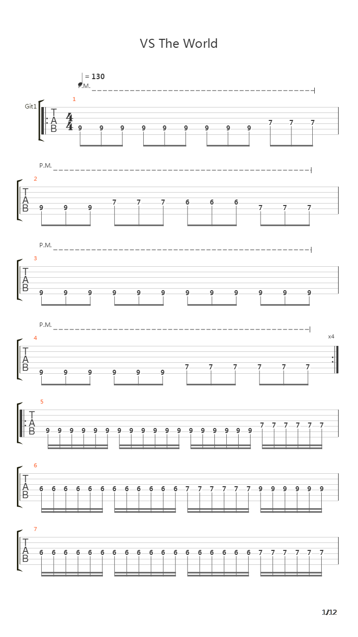 Vs The World吉他谱