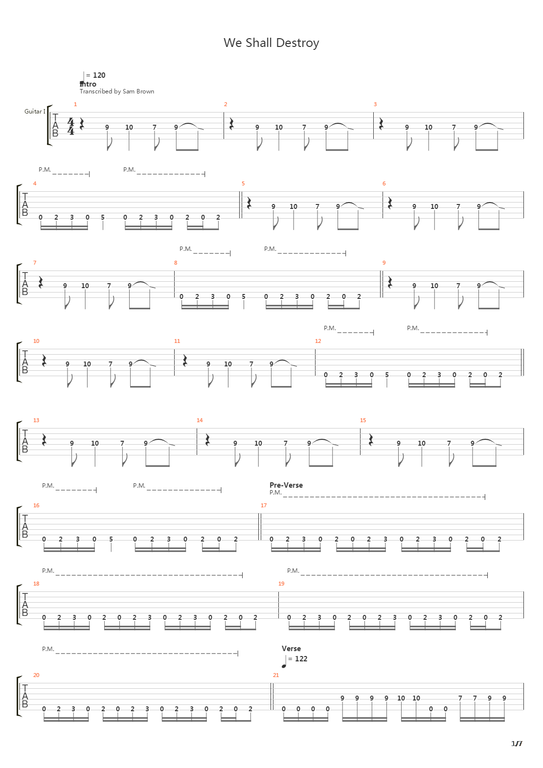 We Shall Destroy吉他谱