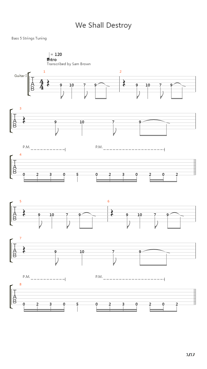 We Shall Destroy吉他谱