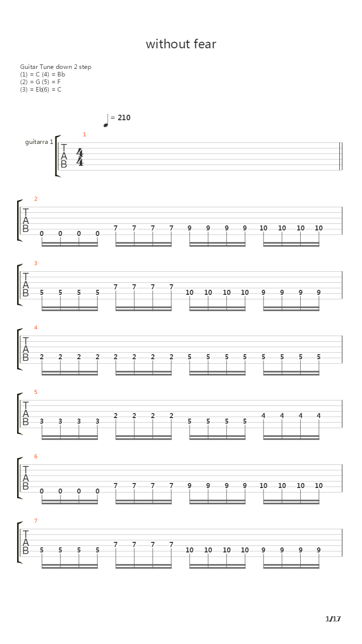 Without Fear吉他谱