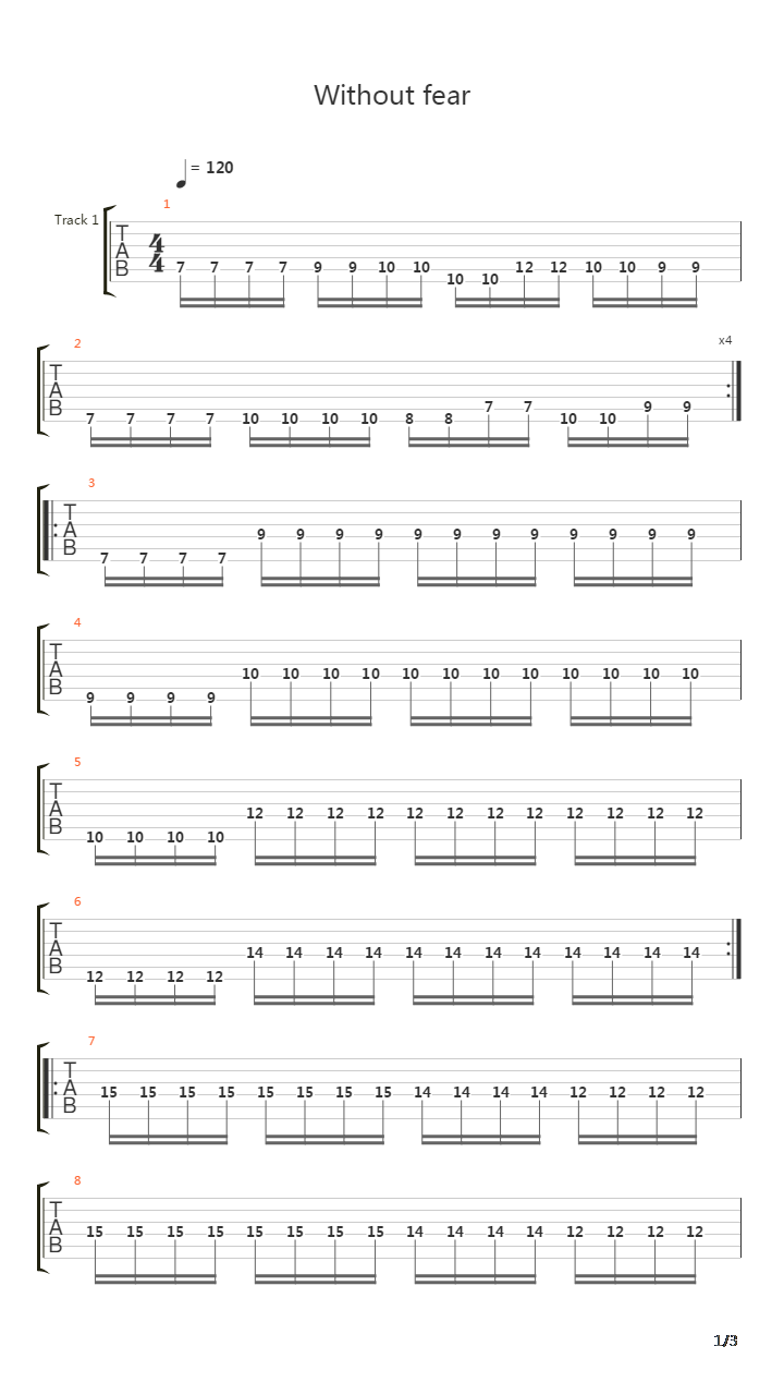 Without Fear吉他谱