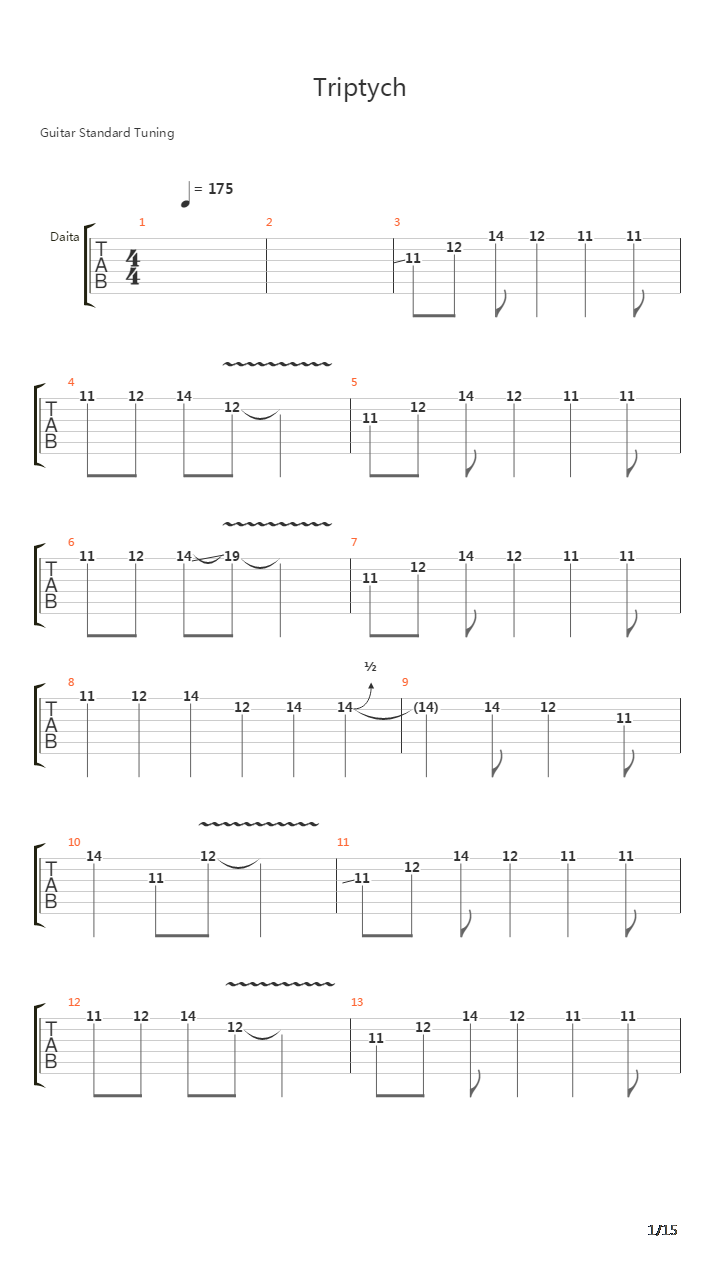 Triptych吉他谱