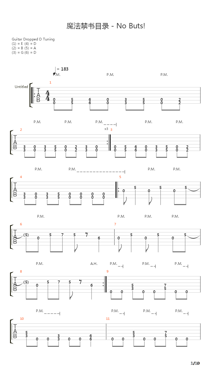 魔法禁书目录 - No Buts!吉他谱