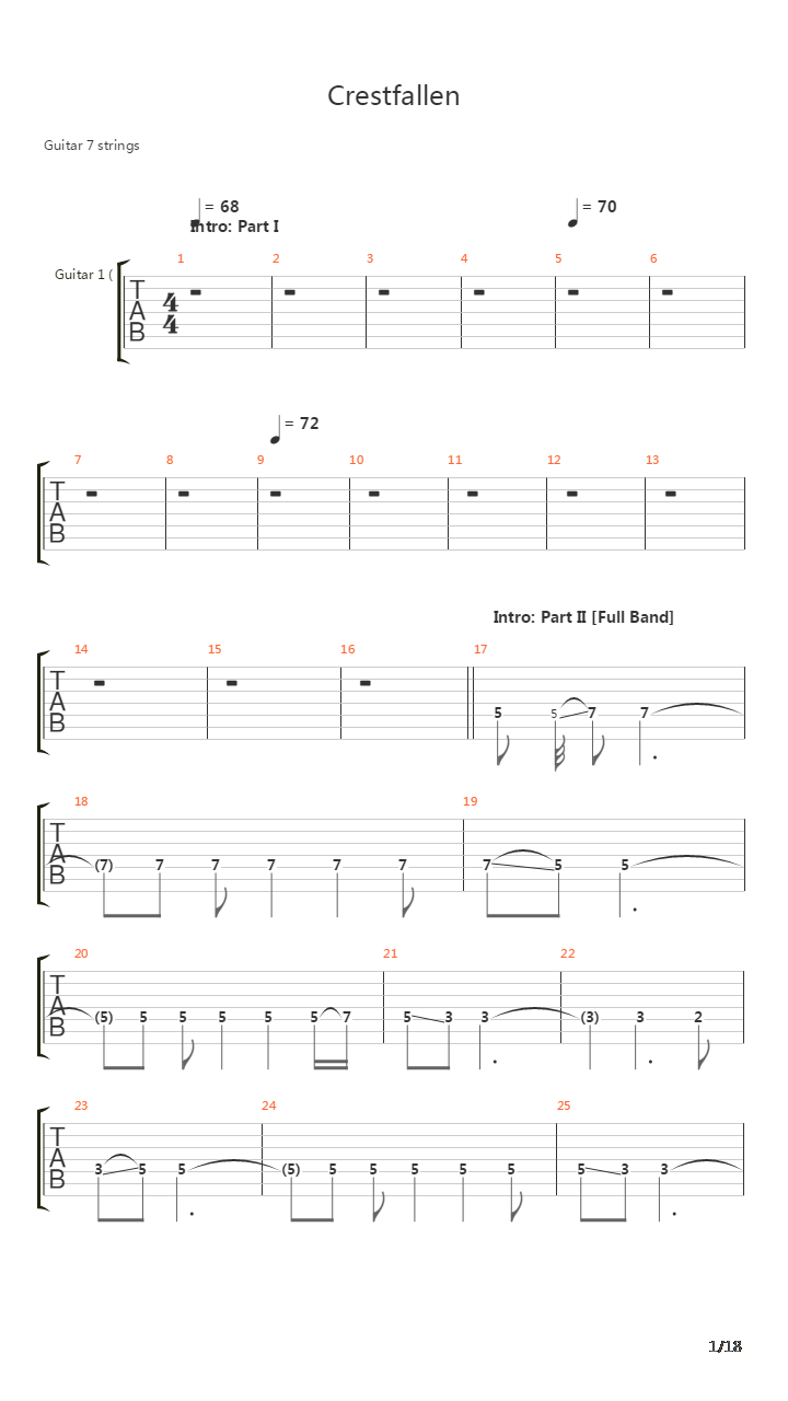 Crestfallen吉他谱