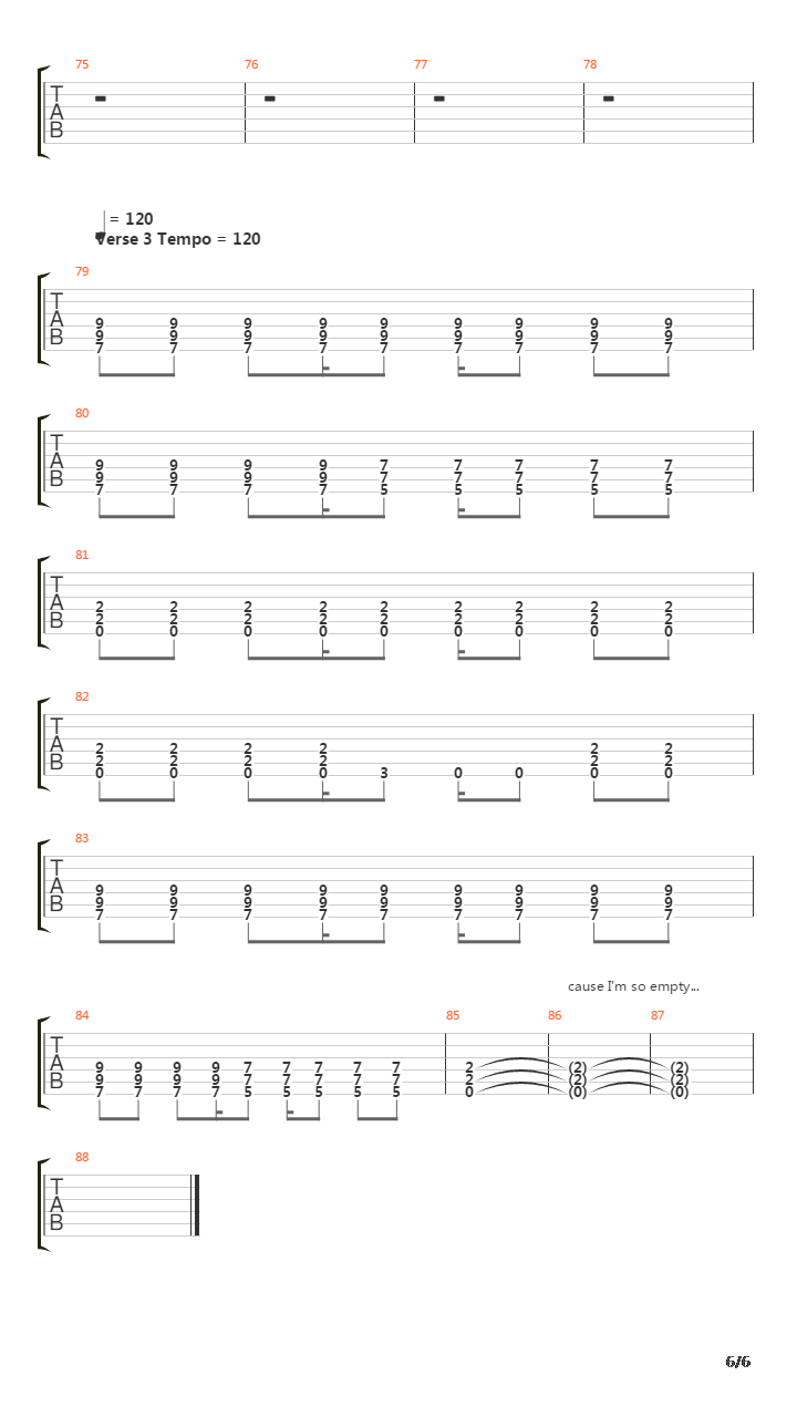 Empty吉他谱