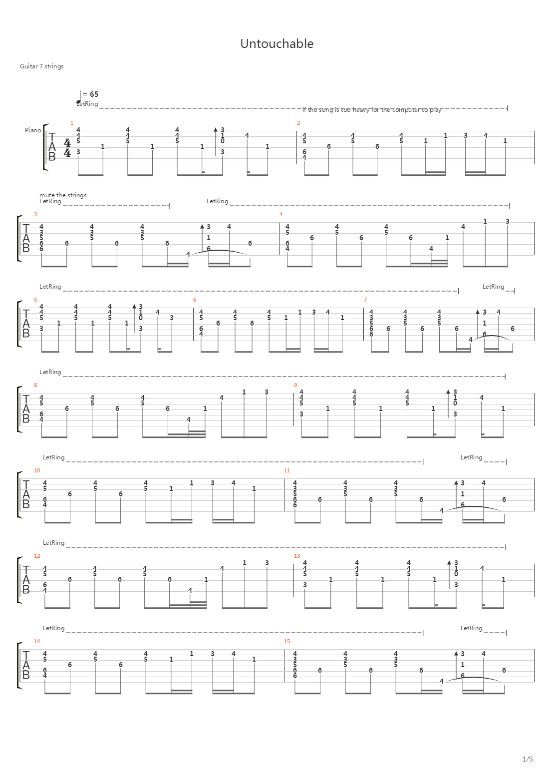 Untouchable Part 2吉他谱