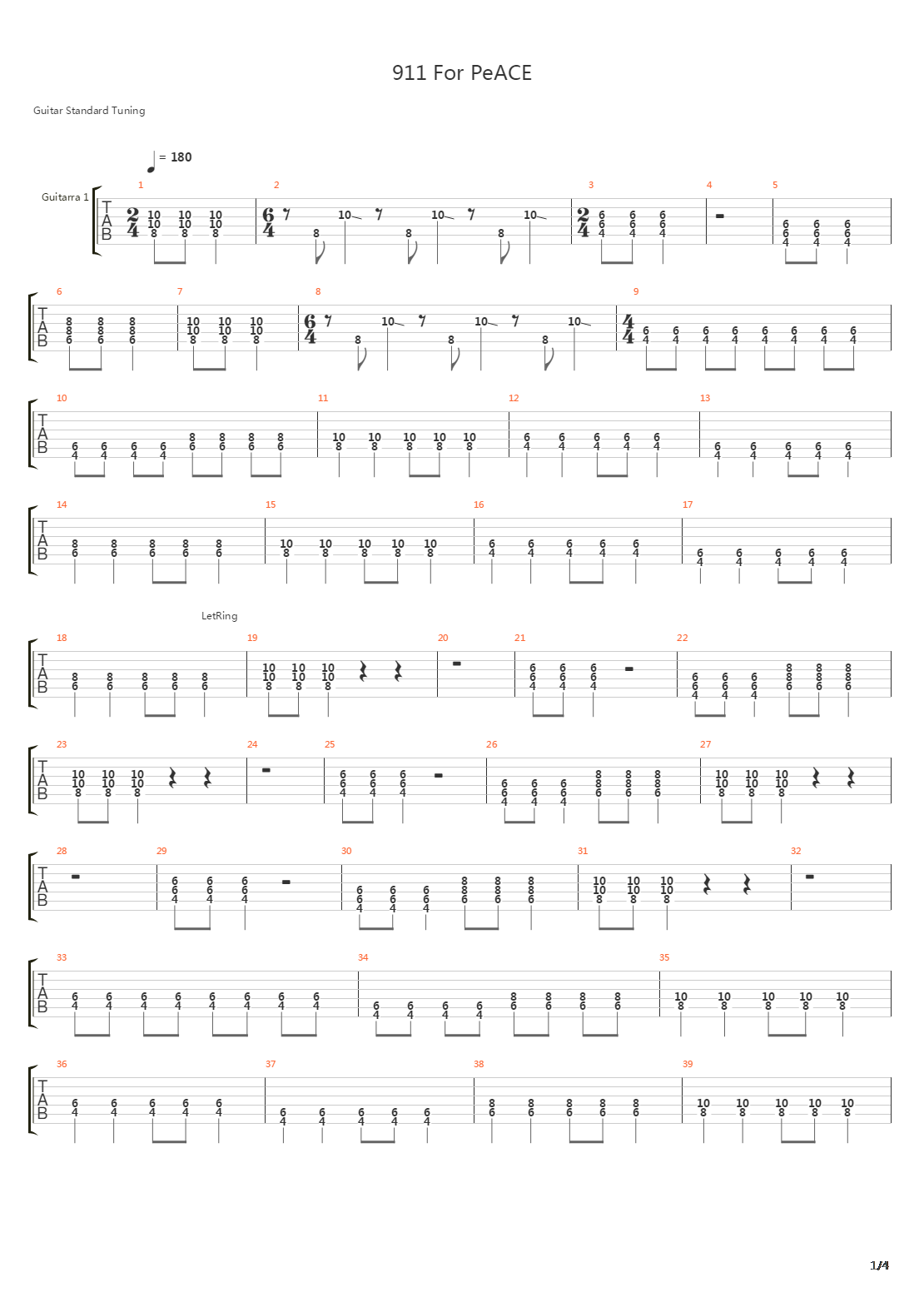 911 For Peace吉他谱