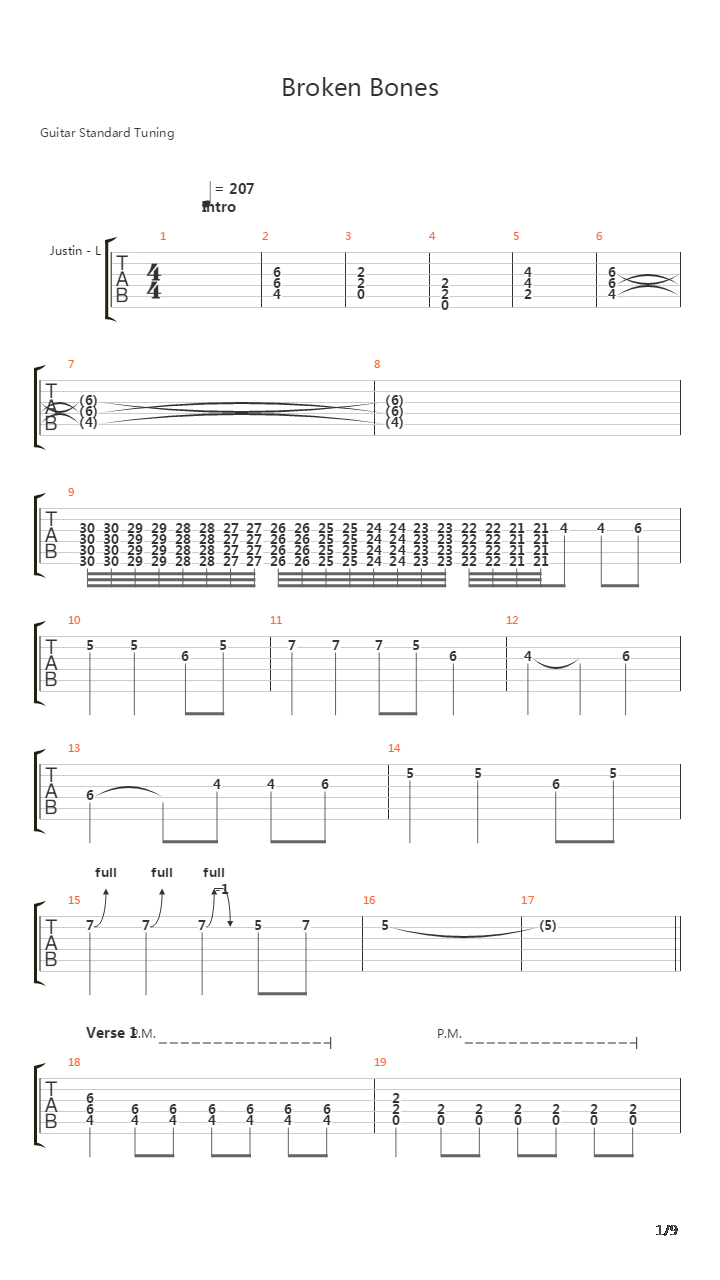 Broken Bones吉他谱