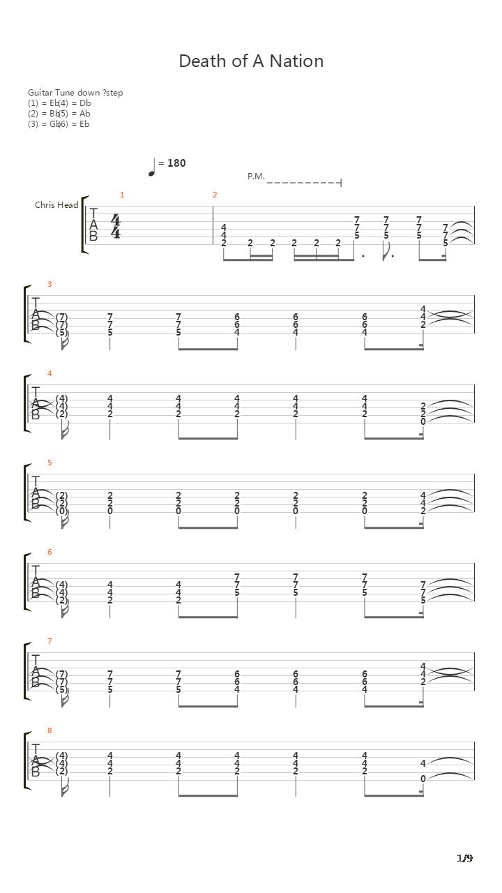 Death Of A Nation吉他谱