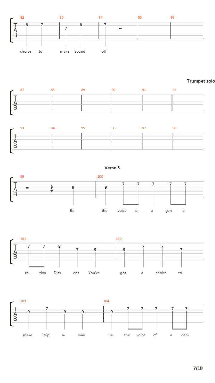 Hymn For The Dead吉他谱