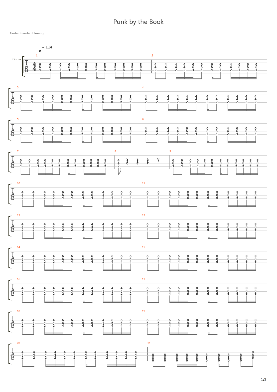 Punk By The Book吉他谱