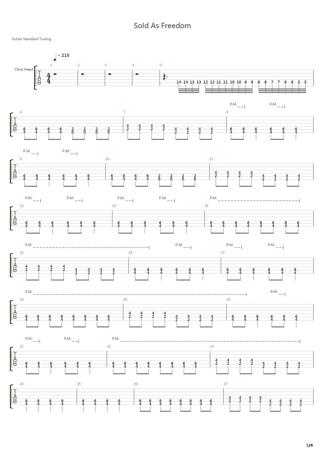 Sold As Freedom吉他谱