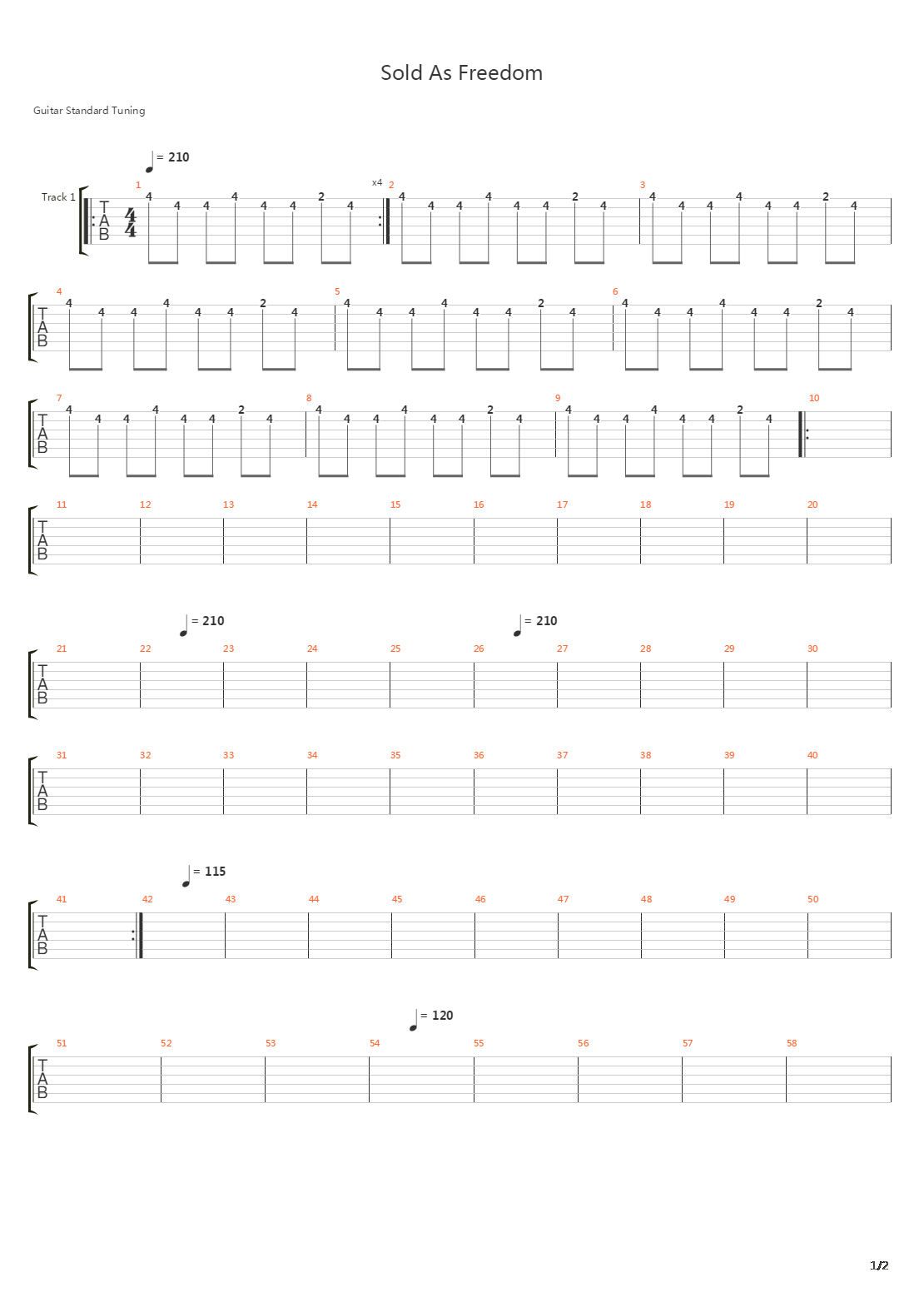 Sold As Freedom吉他谱