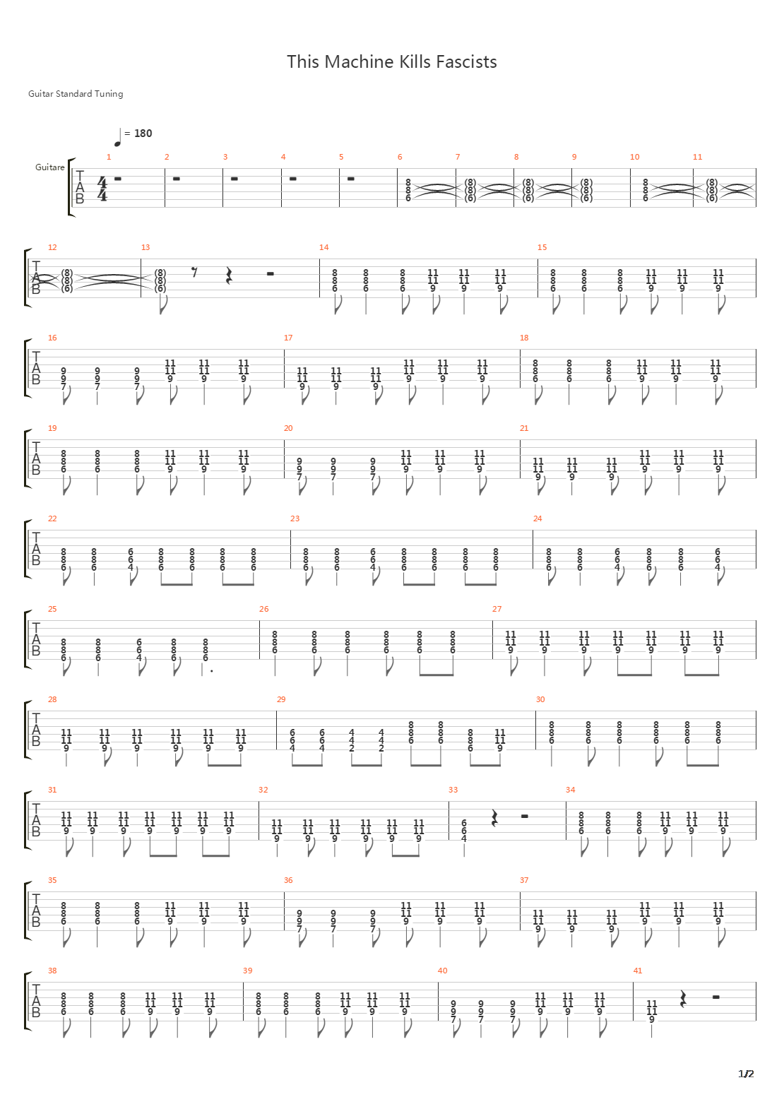 This Machine Kills Fiscists吉他谱