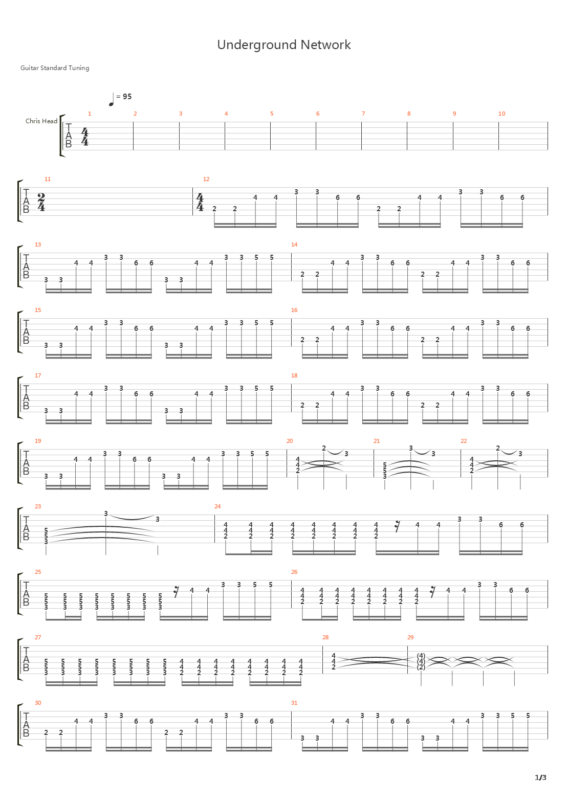 Underground Network吉他谱