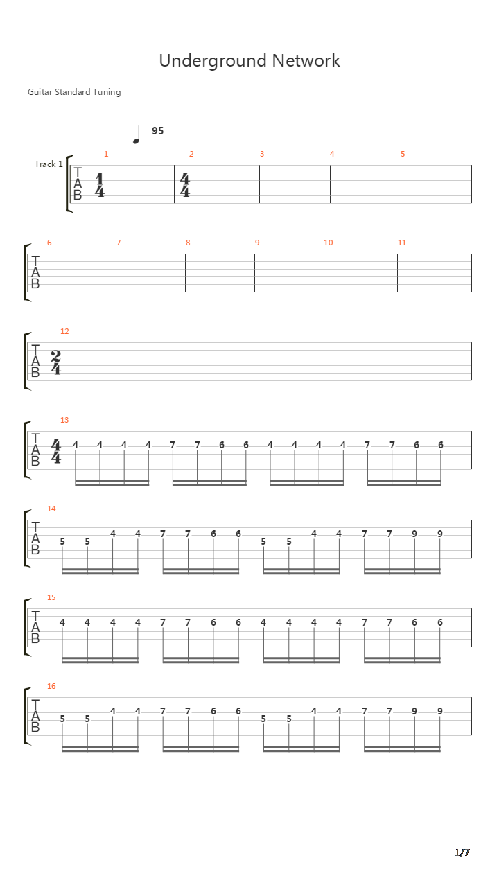 Underground Network吉他谱
