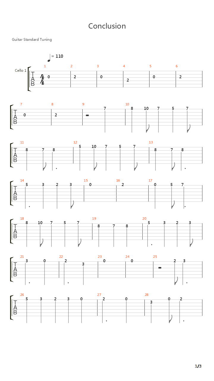 Conclusion吉他谱