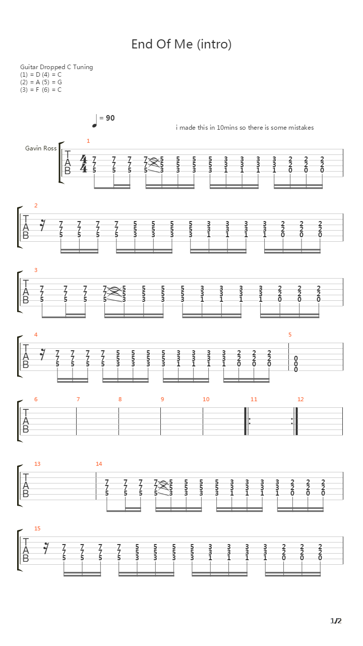 End Of Me吉他谱