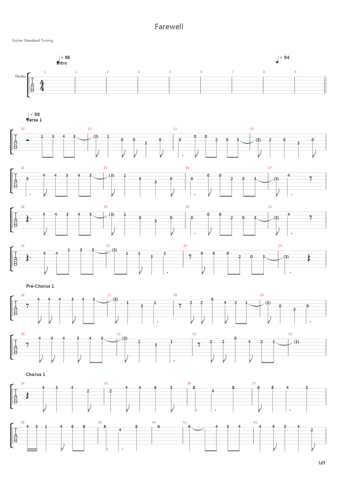 Farewell吉他谱