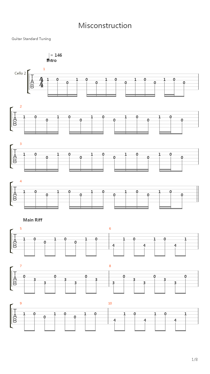 Misconstruction吉他谱