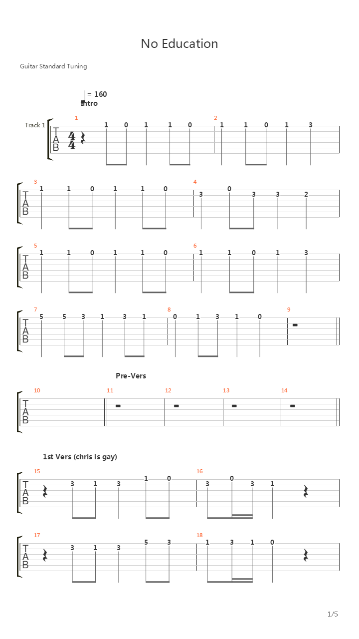 No Education吉他谱