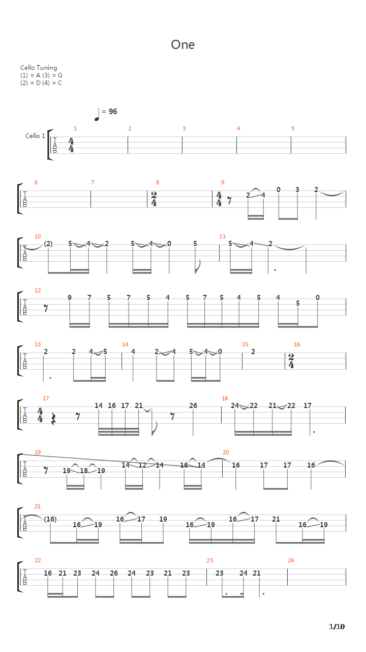 One吉他谱