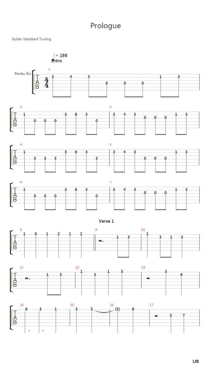 Prologue吉他谱