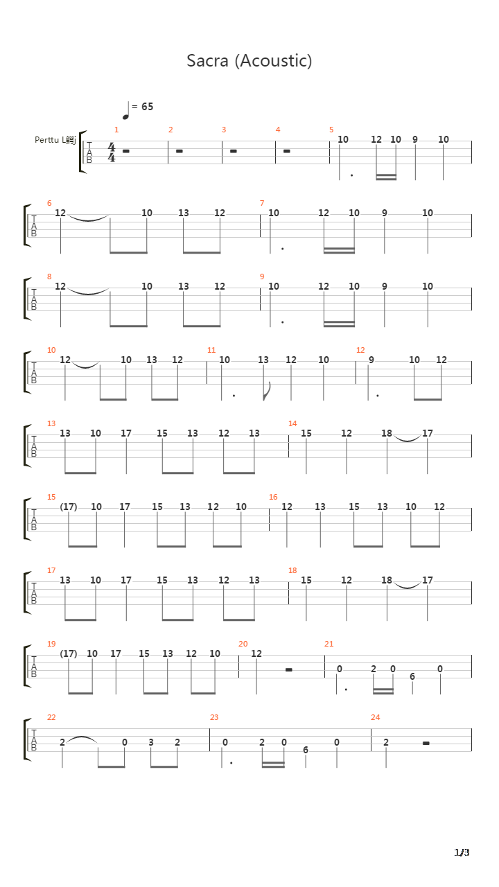 Sacra吉他谱