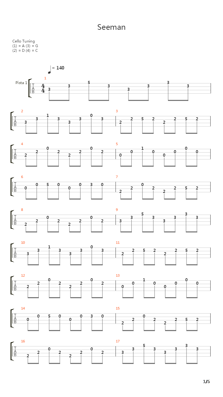 Seemann吉他谱