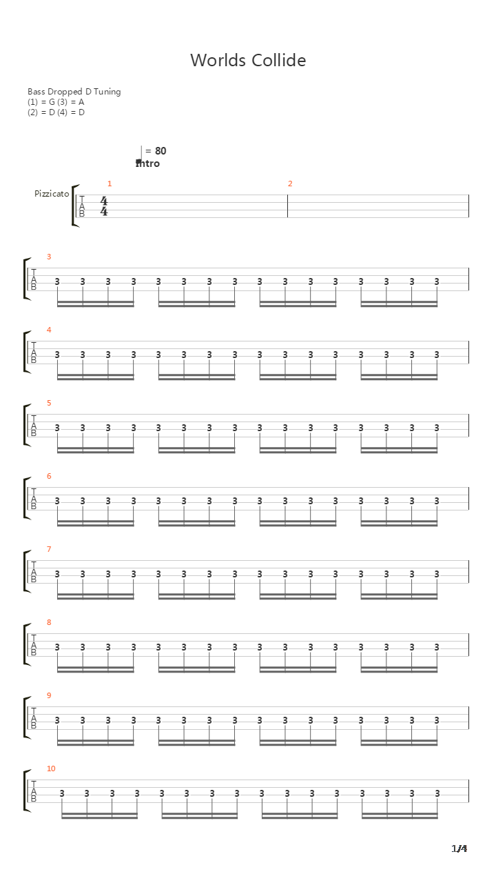 Worlds Collide吉他谱