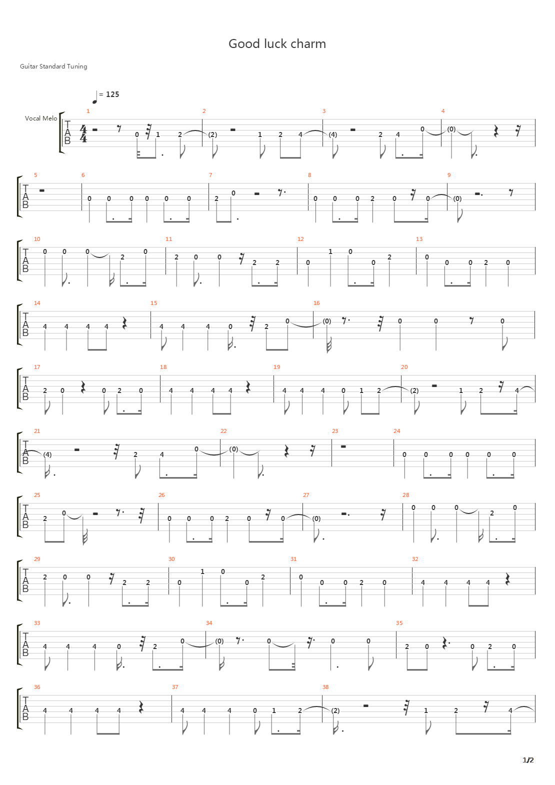 Good Luck Charm吉他谱