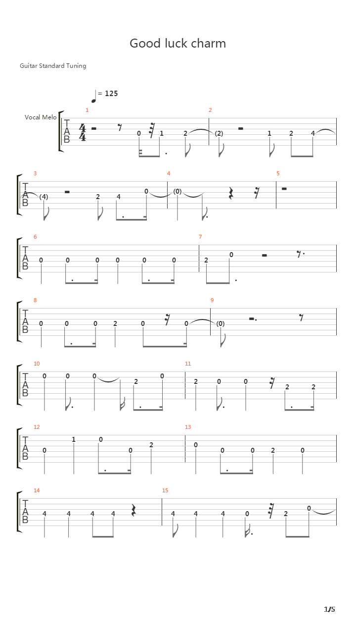 Good Luck Charm吉他谱