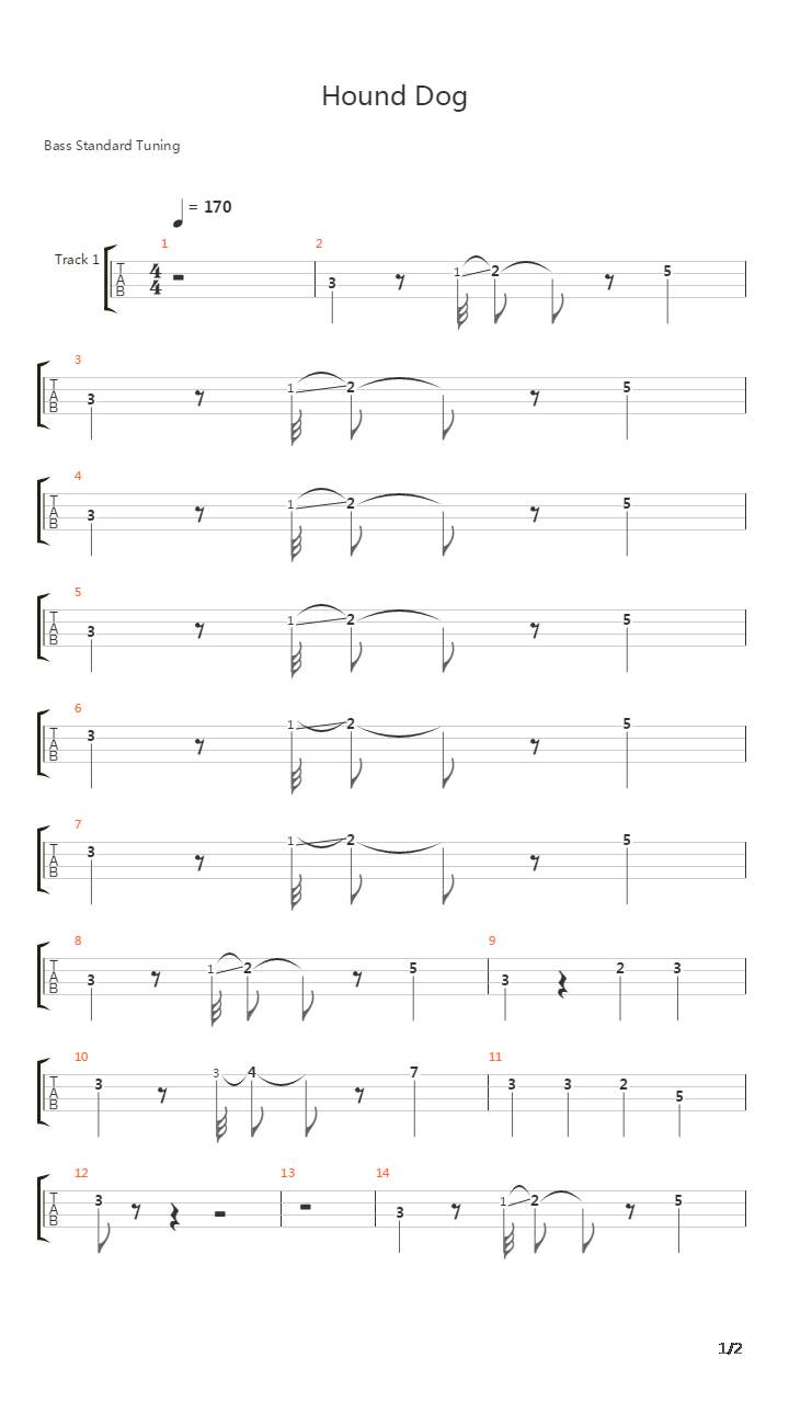 Hound Dog吉他谱