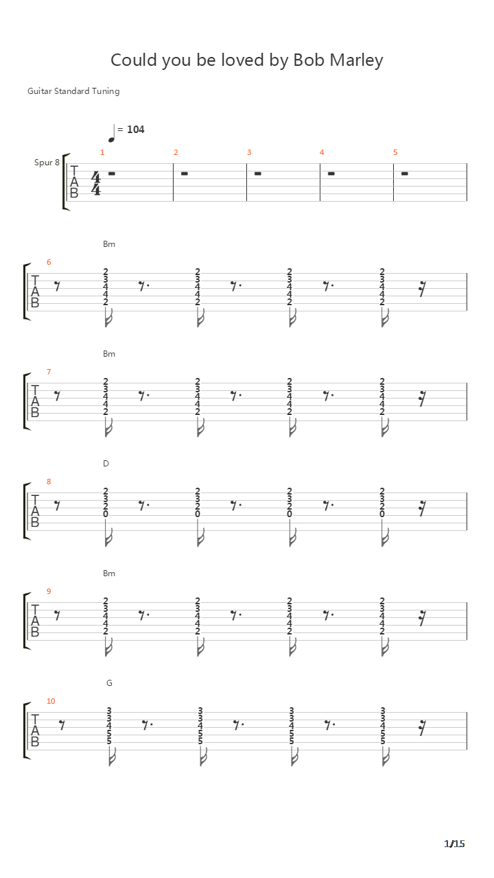 Could You Be Loved吉他谱