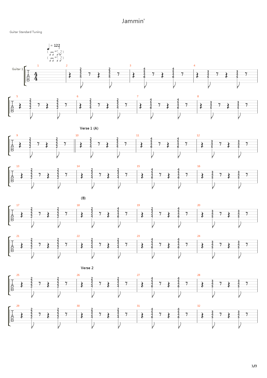 Jammin吉他谱