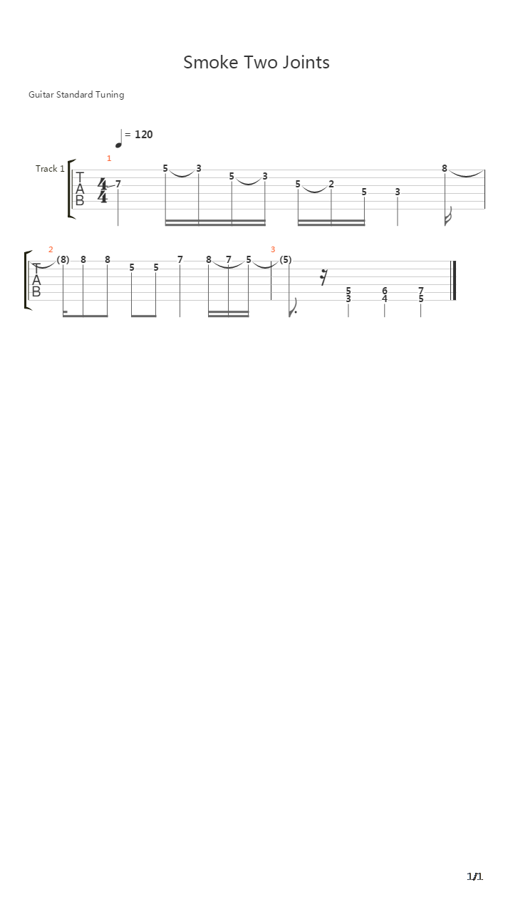 Smoke Two Joints吉他谱