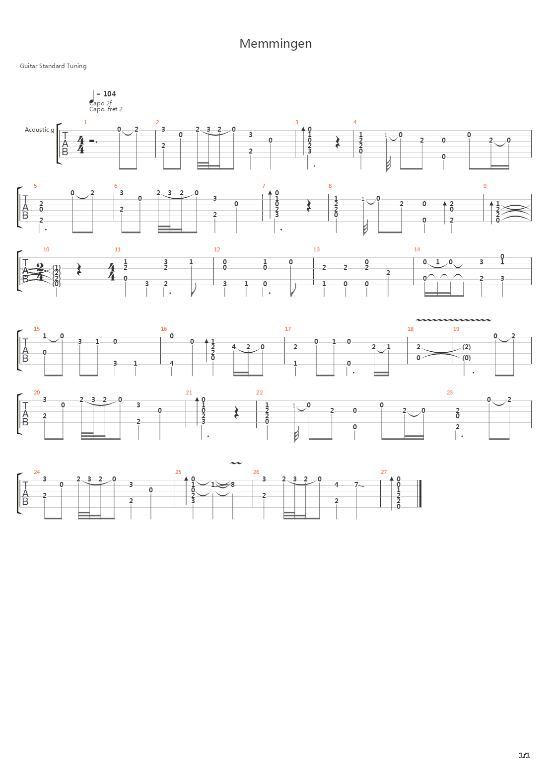 Memmingen吉他谱