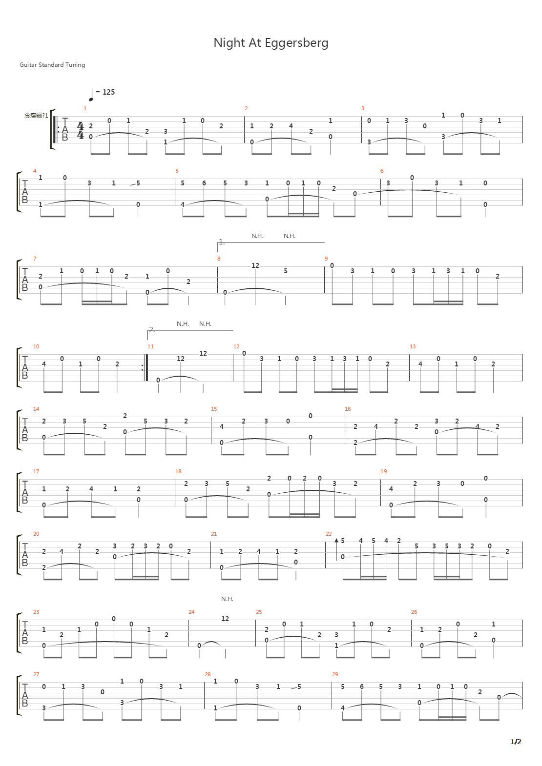 Night At Eggersberg吉他谱