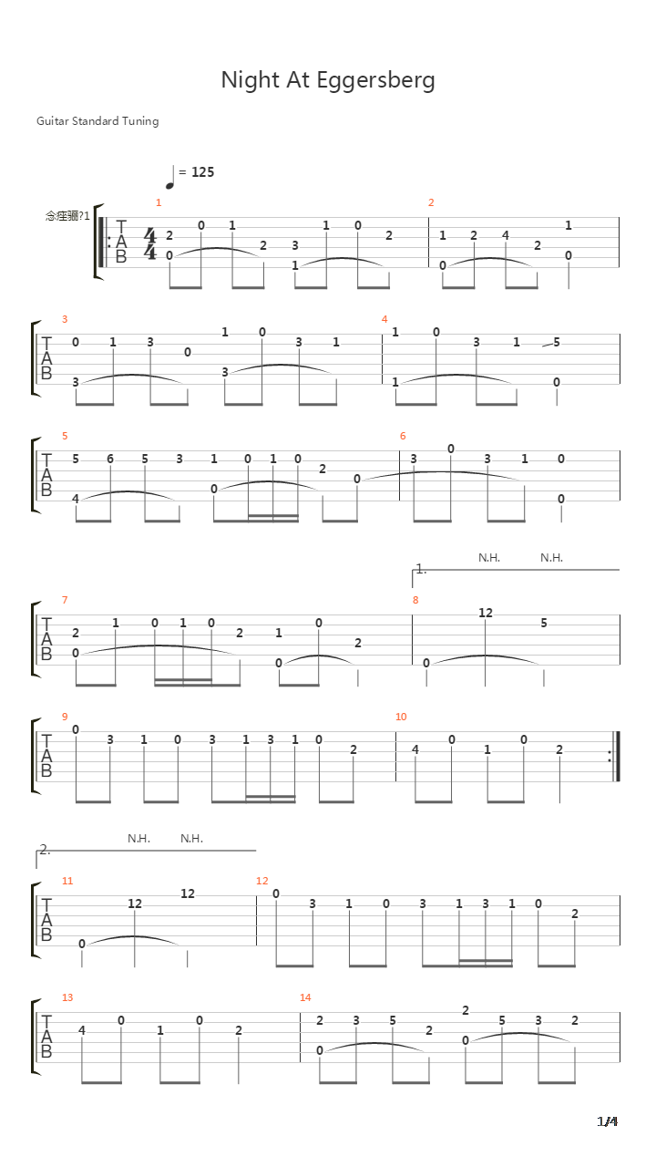 Night At Eggersberg吉他谱